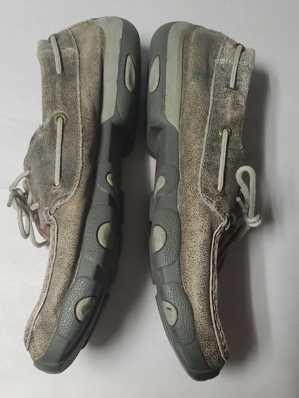 Men's Twisted X Slip-On Boat Shoes in Taupe/Grey with Geometric Pattern Size 9.5